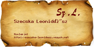 Szecska Leonidász névjegykártya